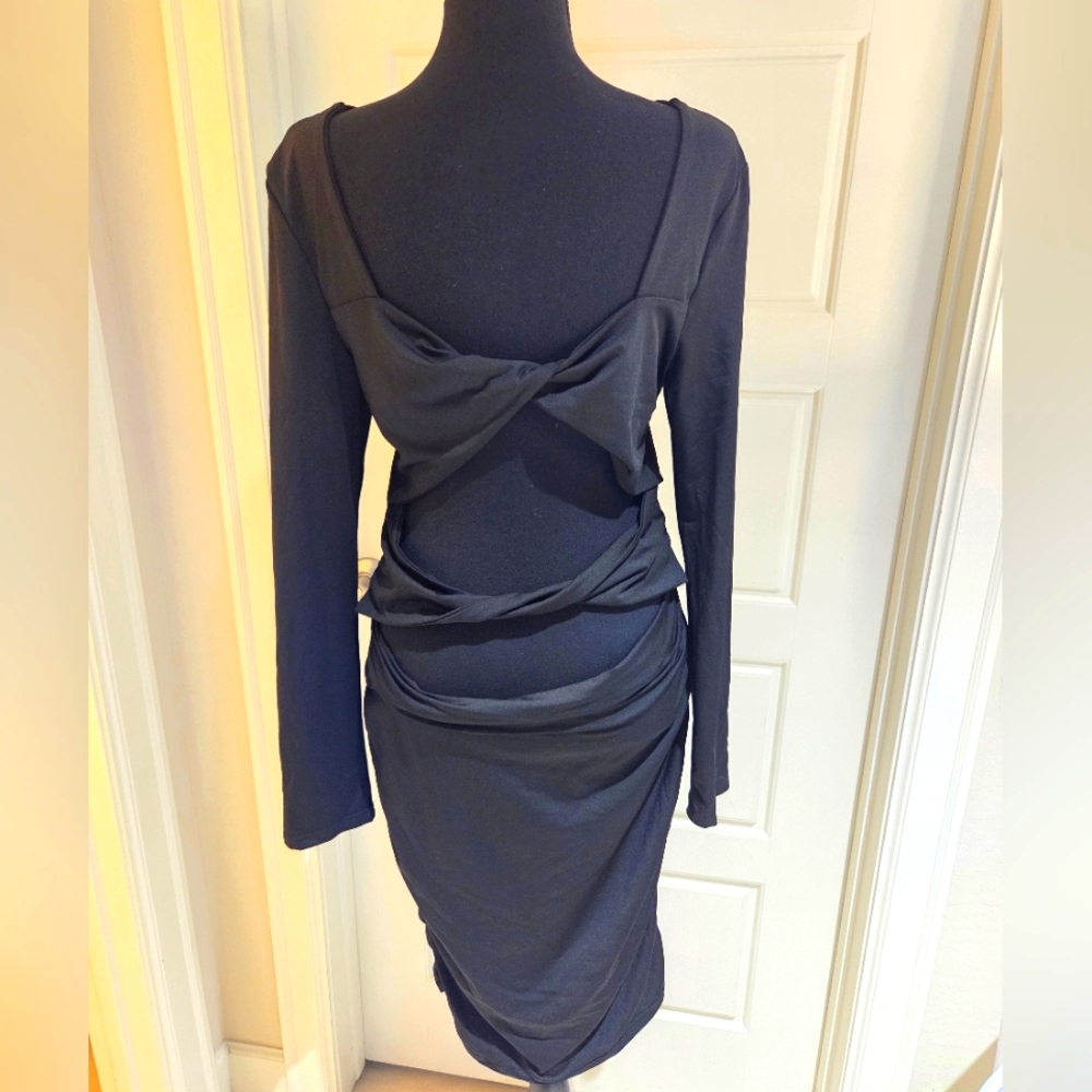 Hyperfire Ruched Cut Out Bodycon Midi Dress